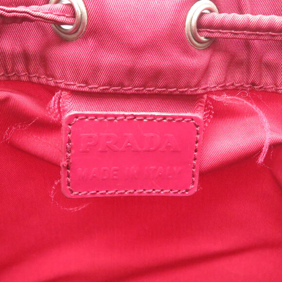 Prada drawstring pouch for women, nylon, red. - Picture 6 of 8